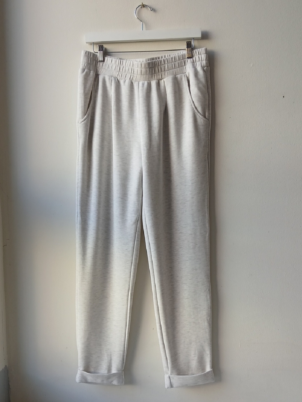 Varley Double Soft Cuff Pants Ivory Women's Large